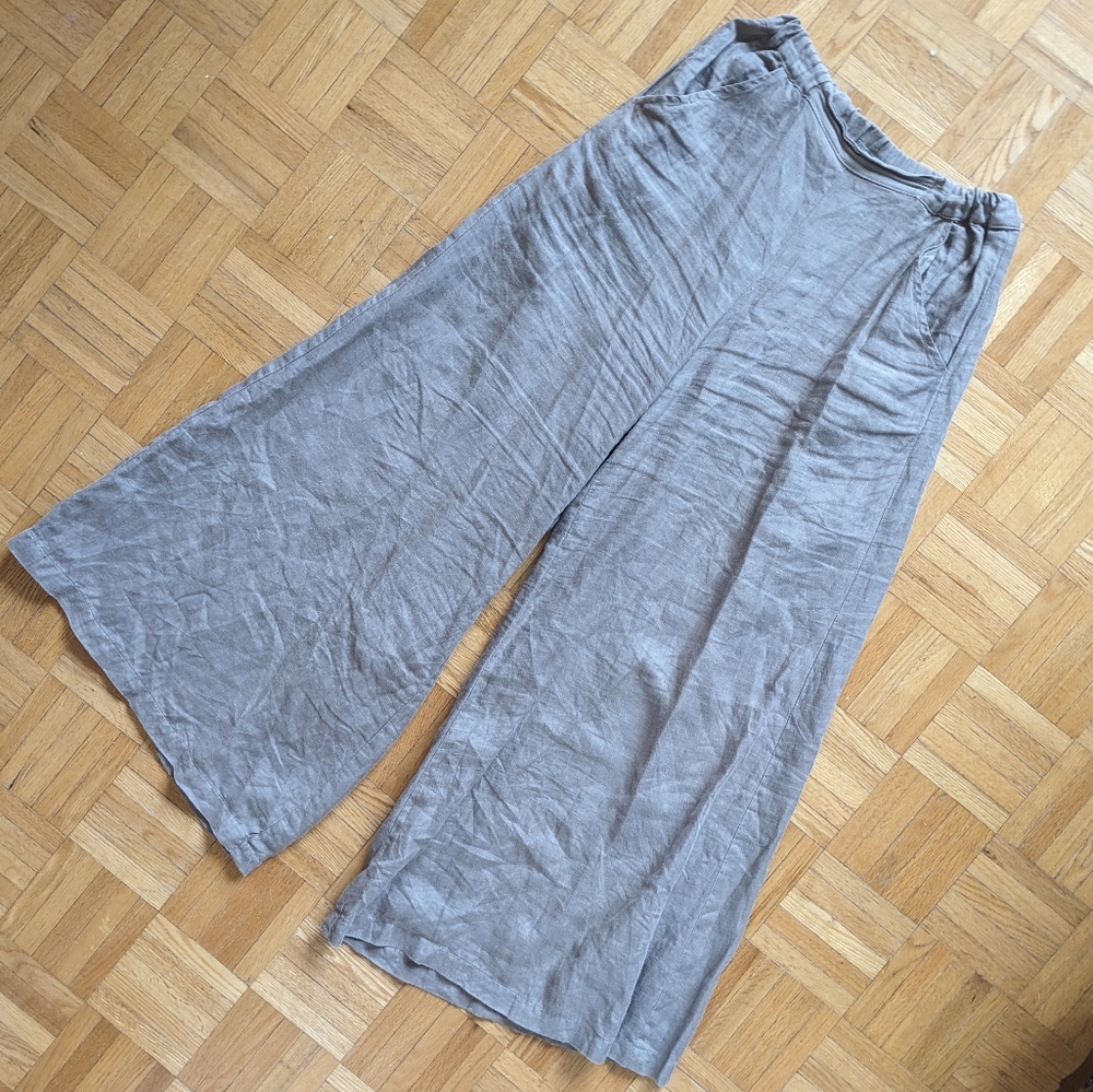 100% Linen Wide Leg Pants